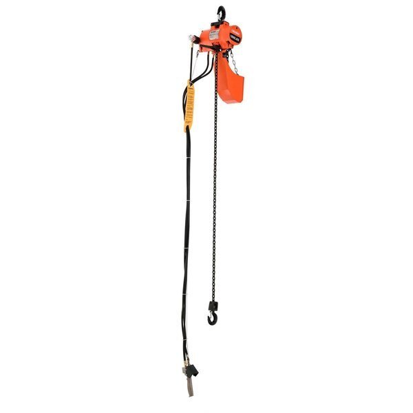 Air Chain Hoist, 500 lb Capacity, 10' Lift, Single Reeved, 65 FPM Lift Speed, Global Industrial, Mfr#: 298626
