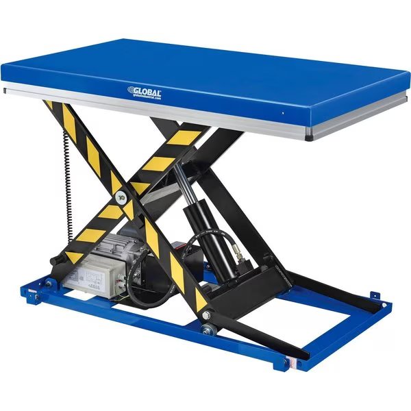 Power Scissor Lift Table, Hand & Foot Control, 48 x 48, 4400 Lb. Capacity, Global Industrial, Mfr#: 989037