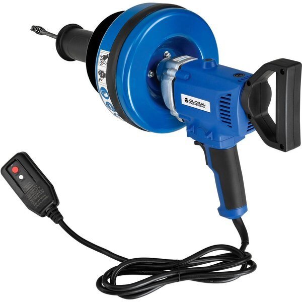 Electric Handheld Drain Cleaner For 3/4-3ID, 0-500 RPM, 3 Cables, Global Industrial, Mfr#: 670465