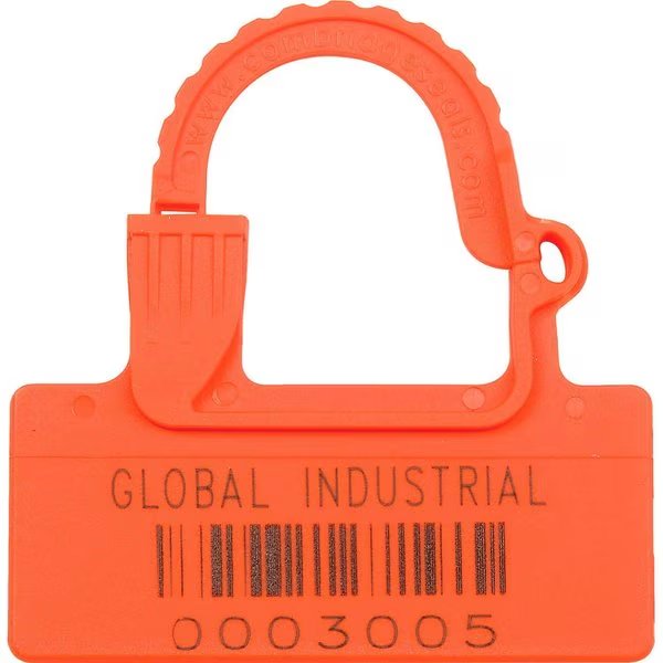 One Piece Padlock Seal, Orange, 100PK, Global Industrial, Mfr#: 670484OR