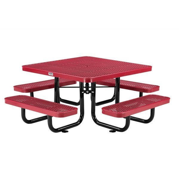 46 Child Size Square Expanded Picnic Table, Red, Global Industrial, Mfr#: 277151KRD
