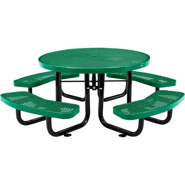 46 Child Size Round Expanded Picnic Table, Green, Global Industrial, Mfr#: 277150KGN