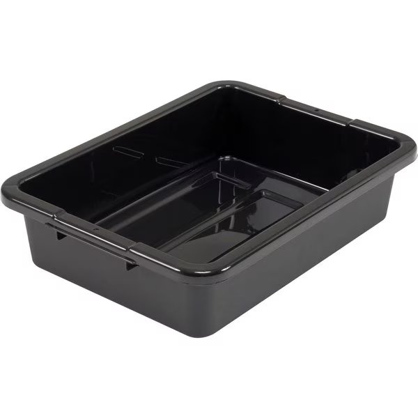 NSF Plastic Bus Tub, 20L x 15W x 5H, Black, Global Industrial, Mfr#: 493681BK