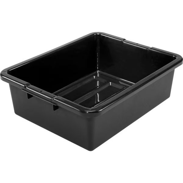 NSF Plastic Bus Tub, 21-1/2L x 17-3/4W x 7H, Black, Global Industrial, Mfr#: 493683BK