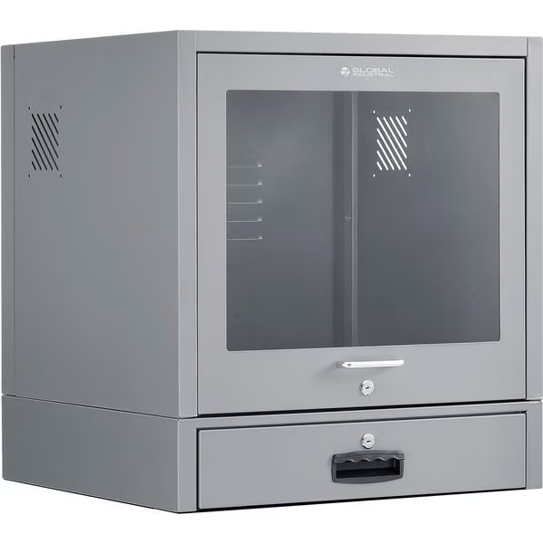 Countertop CRT Computer Cabinet, Dark Gray, Global Industrial, Mfr#: 607294DG