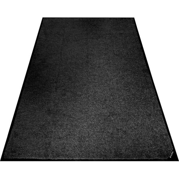 4'W x 6'L Plush Entrance Mat, 3/8 Thick, Charcoal Black, Global Industrial, Mfr#: 800478BK