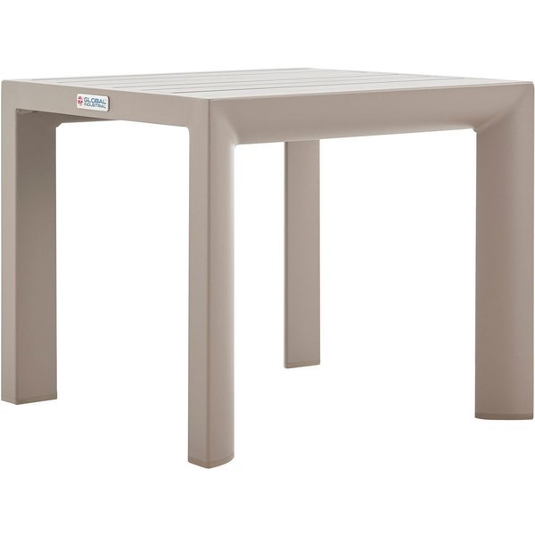 Outdoor Aluminum Slatted Side Table, Tan, Global Industrial, Mfr#: 437001TN