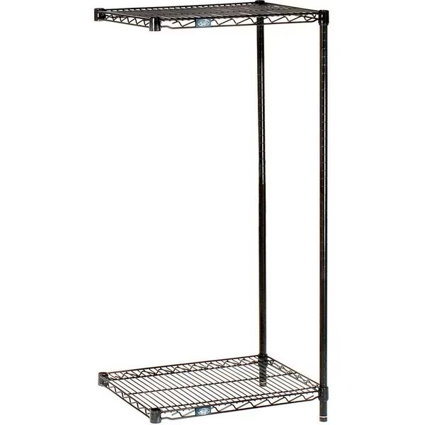 Black Epoxy, 2 Tier, Wire Shelving Add-On Unit, 48W x 24D x 34H, Nexel, Mfr#: A24483B2
