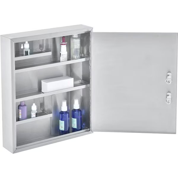 Stainless Steel Large Medical Security Cabinet with Double Key Locks, Global Industrial, Mfr#: 436945SS