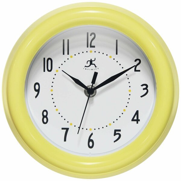 Spartan Yellow Wall Clock, 8 in., Infinity Instruments, Mfr#: 12836YL-2042