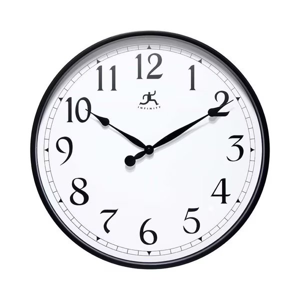 18" Black Office Clock, Infinity Instruments, Mfr#: 20016BK-1567
