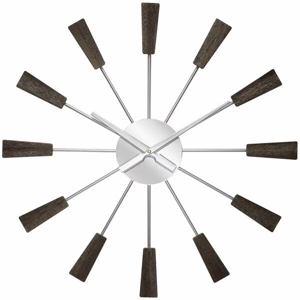 Vane Mid-Century Wall Clock, 23.5 in., Infinity Instruments, Mfr#: 20321WL