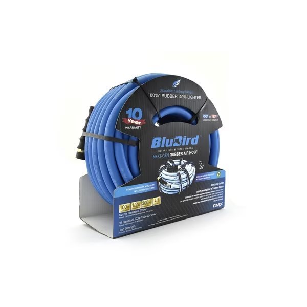 Blubird Air Hose 1/2 In. X 100 Ft. 1/2 In. Mnpt, Rmx Industries, Mfr#: BB12100