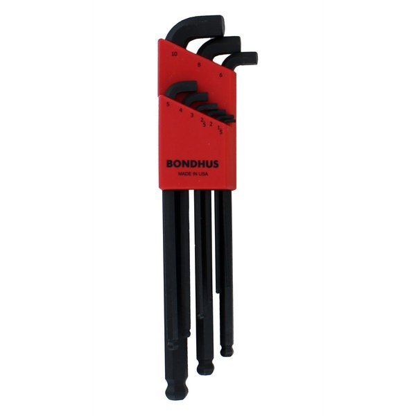 Hex Ball End Wrench Set, 9 Piece, 1.5mm, Bondhus, Mfr#: BND16799