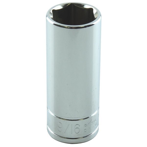 1/4" Drive, 9/16" SAE Socket, 6 Points, K-Tool International, Mfr#: KTI-21218