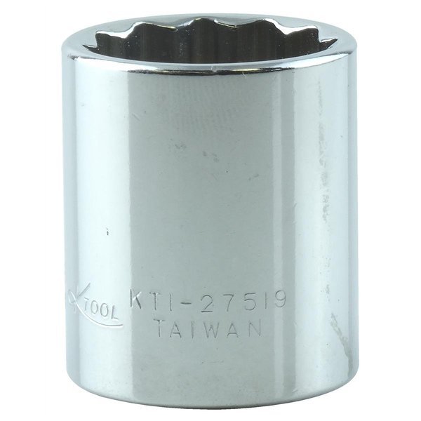 3/8" Drive, 19mm Metric Socket, 12 Points, K-Tool International, Mfr#: KTI-27519
