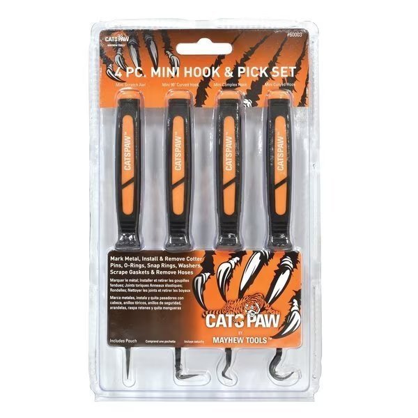 4PC Mini Hook  Pick Set Display, Mayhew, Mfr#: MAY60003