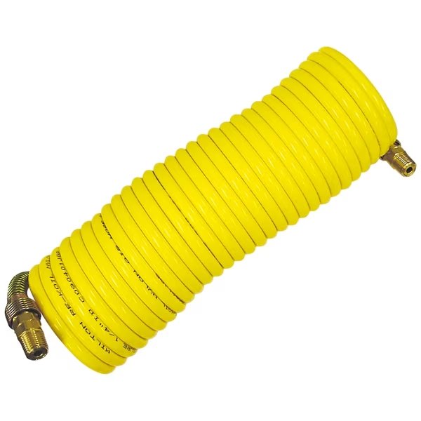 1/4 in. x 12 ft. Nylon Re-Koil Air Hose, Yellow, Milton Industries, Mfr#: 1667