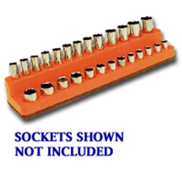 1/4 in. Drive Magnetic Solar Orange Socket Holder 4-14mm, Mechanics Time Saver, Mfr#: 724