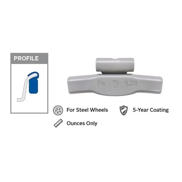 BX/25 STEEL WHEEL WEIGHTS, Wegmann Automotive, Mfr#: P025FE