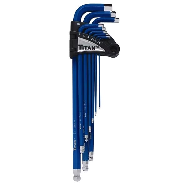 9 Piece Extra Long Arm Ball End Hex Key Set “ Metric, Stein World, Mfr#: 12714
