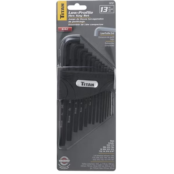 Titan 13-Piece Sae Low Profile Hex Key Set, Stein World, Mfr#: 12737