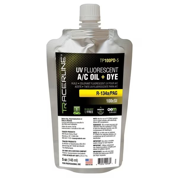 LUBE, DYED, A/C, PAG, 100CST, 1X5OZ, Tracer Products, Mfr#: TP100PD-5