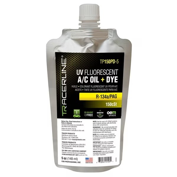 LUBE, DYED, A/C, PAG, 150CST, 1X5OZ, Tracer Products, Mfr#: TP150PD-5