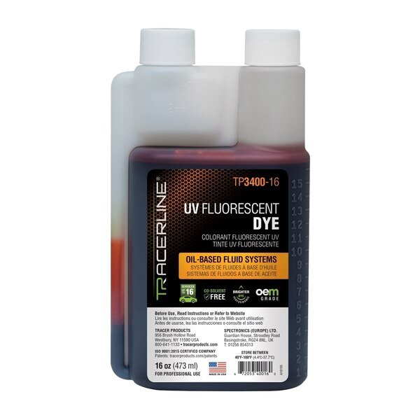 16 Oz (473 Ml) Bottle Of Fluid Dye For Oil-Base, Spectronics/Tracer, Mfr#: TP3400-16