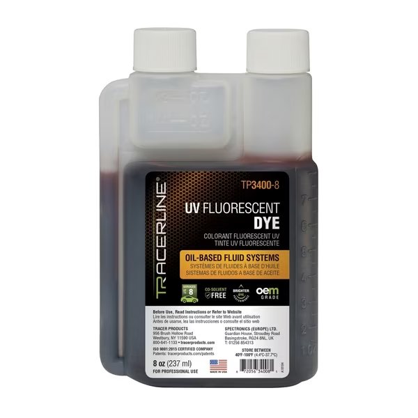 8 Oz (237 Ml) Bottle Of Fluid Dye, Spectronics/Tracer, Mfr#: TP3400-8