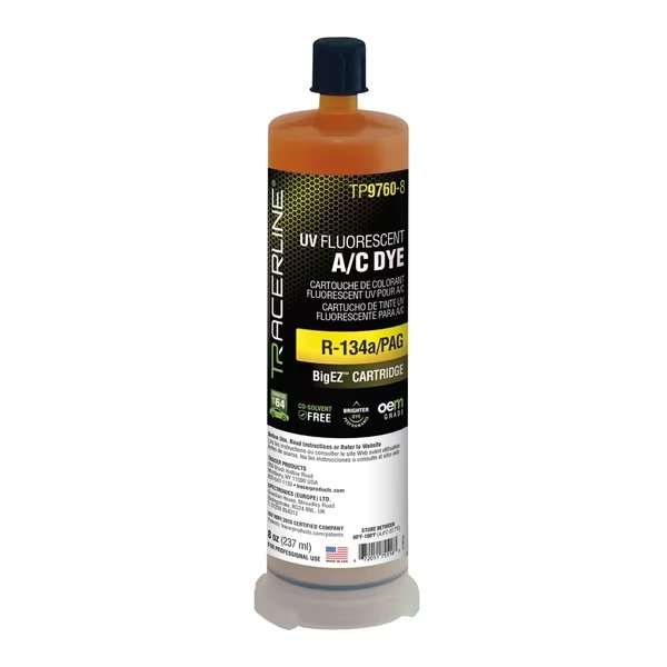 8 Oz (237 Ml) R-134A/Pag Bigez A/C Dye Cartridge, Spectronics/Tracer, Mfr#: TP9760-8