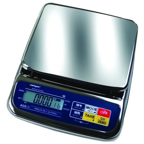 NTEP Scale, 6000 g, 1 g, Legal For Trade, RS232, Stainless Steel Portion Weigher, NTEP, Uwe, Mfr#: AGS-6000BL