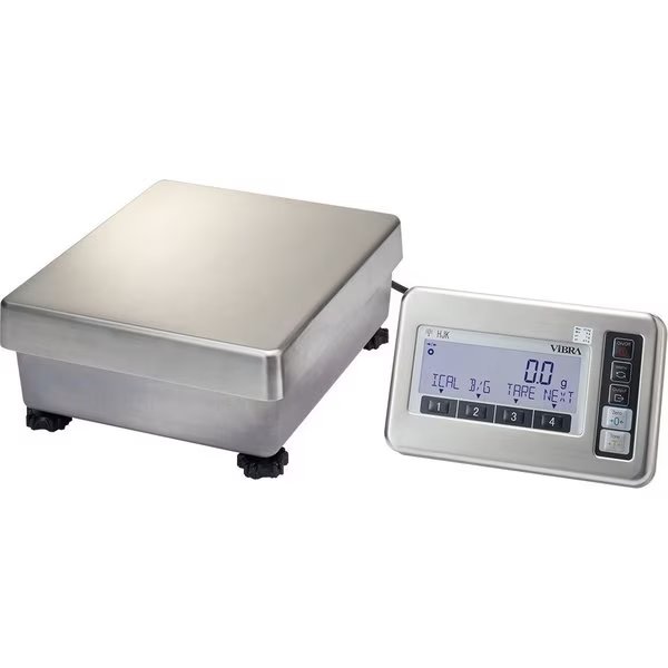 Decigram Balance, 33000 g, .1 g, IP65 Washdown Bench Scale, GMP/GLP Compliant, 15x14" Platter, Vibra, Mfr#: HJK 33K