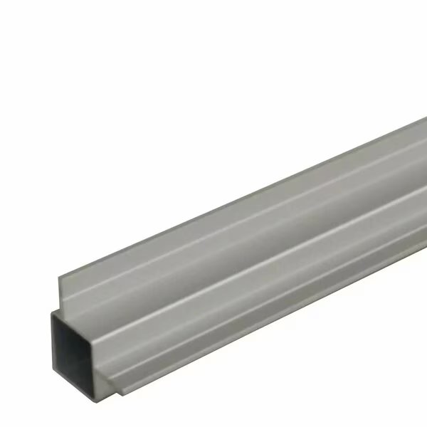 Extrusion for 1/4in & 1/2in Flush Panel  Silver, 72in L x 1in W x 1in H, QR 1 End, Eztube, Mfr#: 100-182 1QR 6