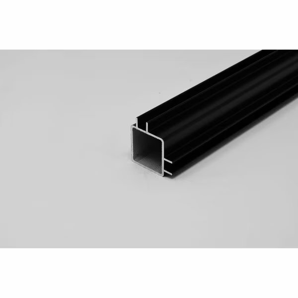 2-Way Captive Fin Extrusion for 1/4in Panel Panel  Black, 60in L x 1in W x 1in H, QR Both Ends, Eztube, Mfr#: 100-260 BK QR 5