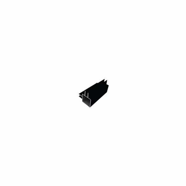 2-Way Centered Captive Fin Extrusion for 1/4in Panel Panel  Black, 48in L x 1in W x 1in H, Eztube, Mfr#: 100-263S BK 4