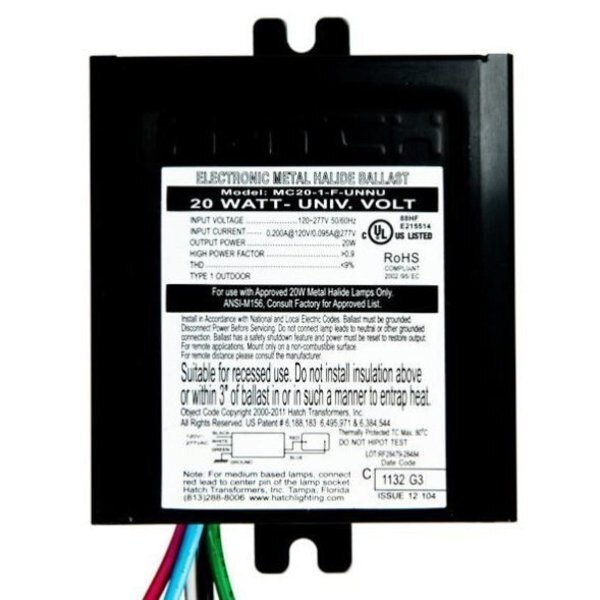Mc20-1-F-Unnu Ballast Ignitors Metal Halide, Ilb Gold, Mfr#: MC20-1-F-UNNU