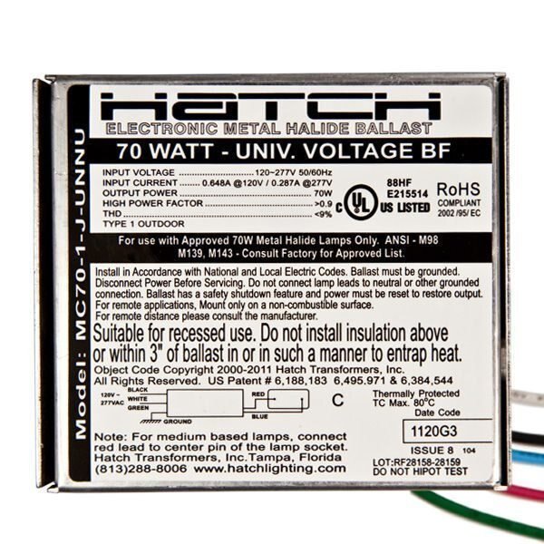 Mc70-1-J-Unnu Ballast Ignitors Metal Halide, Ilb Gold, Mfr#: MC70-1-J-UNNU