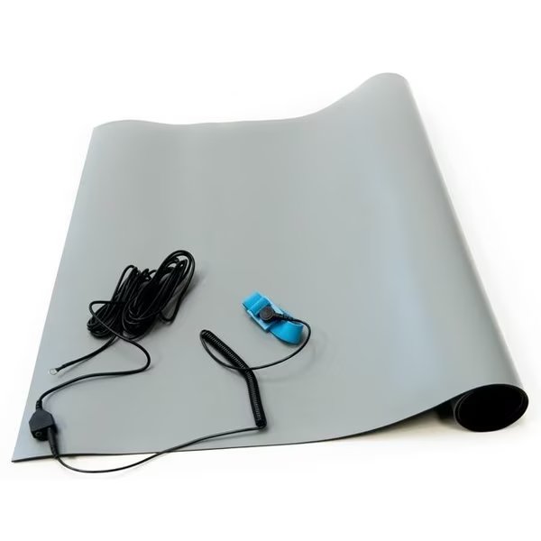 ESD Anti-Static High Temperature Table Mat Kit, 2.5 Ft. x 3 Ft., Gray, Bertech, Mfr#: 2059T-2.5x3GKT