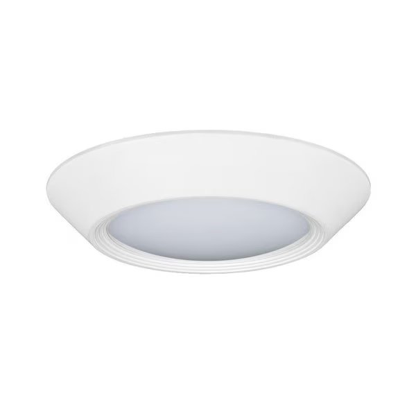 1-light 6" LED disk Light - Mutli-Groove Design 2700K, Jesco, Mfr#: RE-GEO-FM-99206-2790-WH