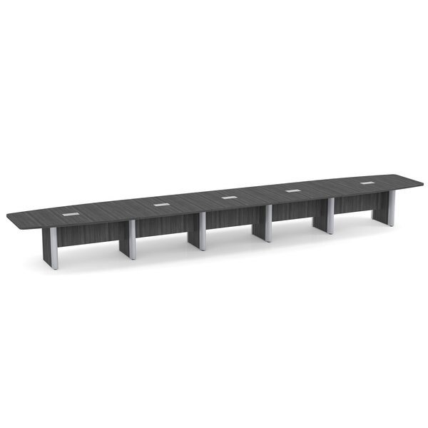 OS Laminate Conference Tables - Expandable Boat Shaped Conference Table with Elliptical Base, Officesource, Mfr#: PLCBELP24CG