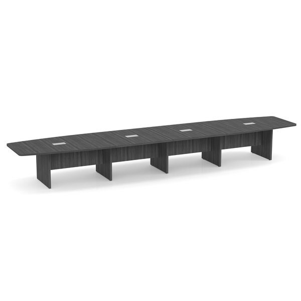 OS Laminate Conference Tables - Expandable Boat Shaped Conference Table with Slab Base, Officesource, Mfr#: PLCB20CG