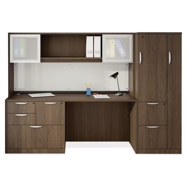 95.07'' W X 65.55'' H, Modern Walnut, Officesource, Mfr#: OS154MW