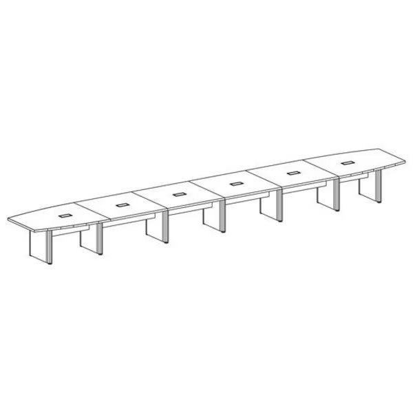 OS Laminate Conference Tables - Expandable Boat Shaped Conference Table with Elliptical Base, Officesource, Mfr#: PLCBELP26CG
