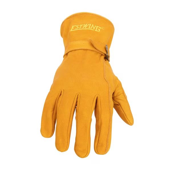 Classic Leather Driver Work Glove with Adjustable Wrist Strap in Russet Brown, Large, Estwing, Mfr#: EWADJLD0810