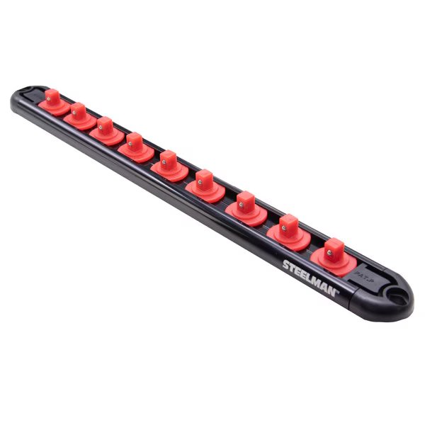 1/4" Drive 9-Piece Aluminum Socket Storage Rail, 11.25" Length, Steelman, Mfr#: 60733