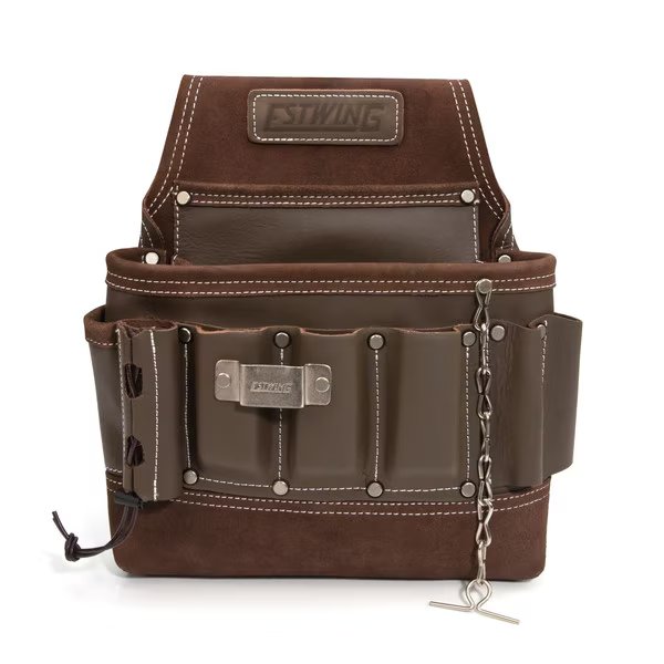 Pouch, 8-Pocket Leather Electrician's Tool Pouch, Leather, Estwing, Mfr#: 94749
