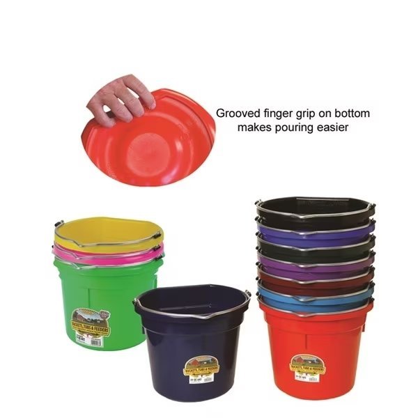 Duraflex Flat Back Water Bucket 20 Qt. PINK, Miller Mfg, Mfr#: 1124-PK-20QT