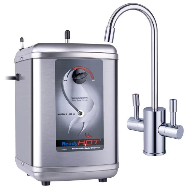 Instant Hot Water Dispenser with Polished Chrome Dual Lever Hot and Cold Water Faucet, Ready Hot, Mfr#: 41-RH-200-F560-CH