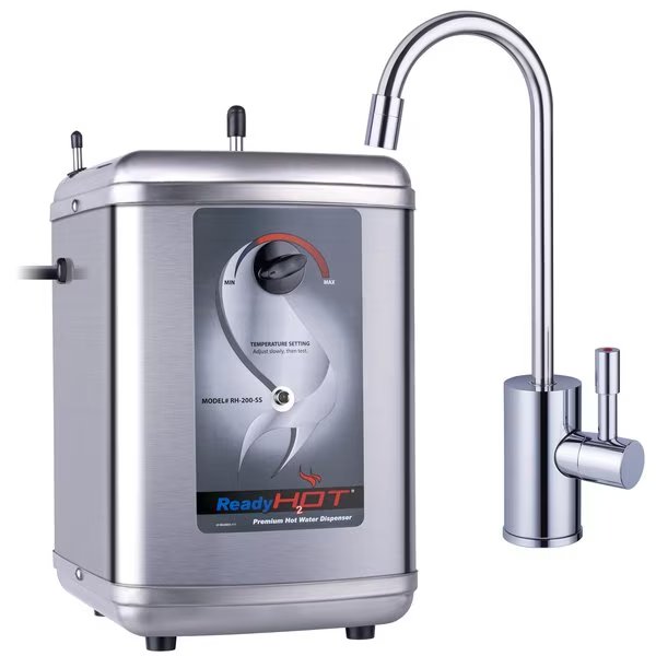 Instant Hot Water Dispenser with Polished Chrome Hot Water Faucet with Safety Lock, Ready Hot, Mfr#: 41-RH-200-F570-CH